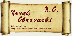 Novak Obrovački vizit kartica